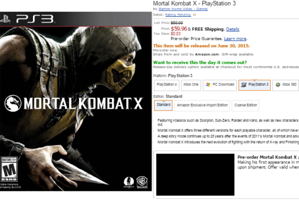 Mortal Kombat X Xbox 360 and PS3 Versions Canceled - The Escapist