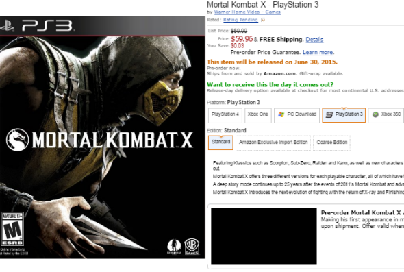 mortal kombat ps3 price